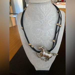 NWOT CORDED ADJUSTABLE HORSE LOVER'S NECKLACE